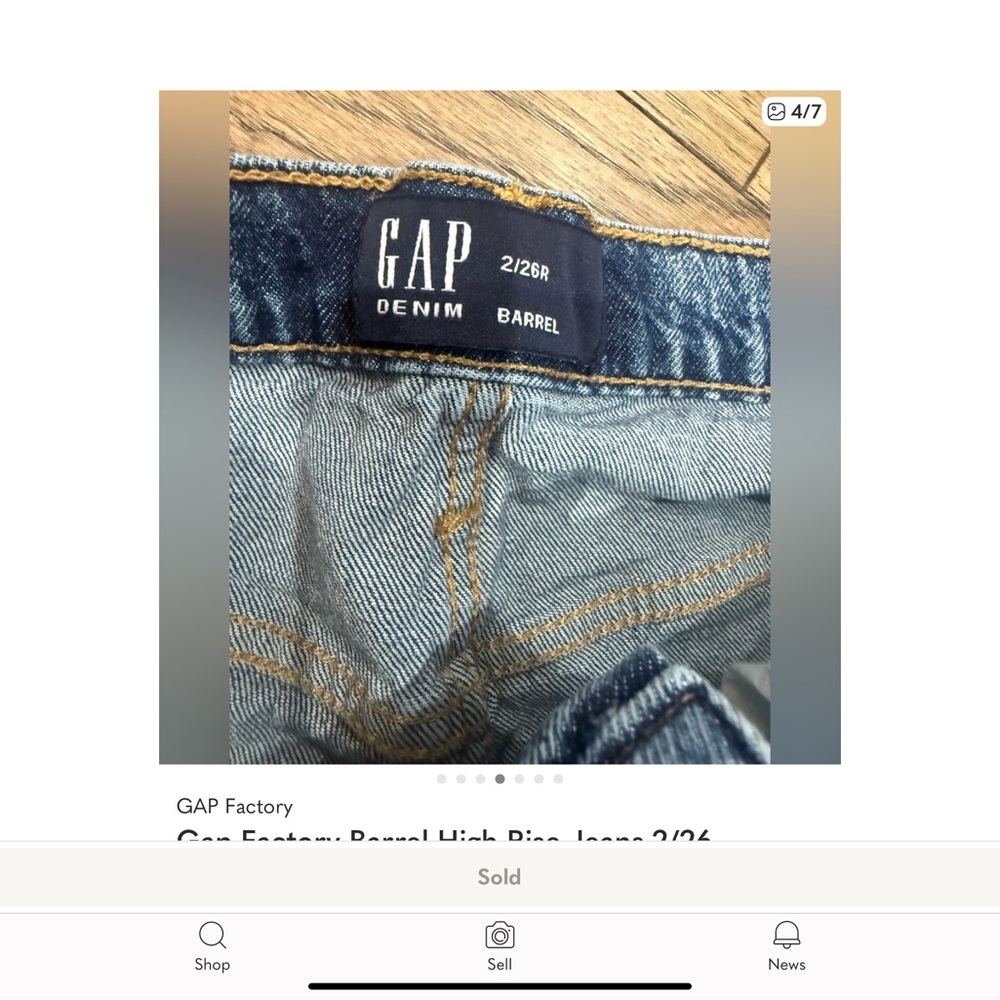 Gap Factory Barrel High Rise Jeans 2/26 - Picture 4 of 7